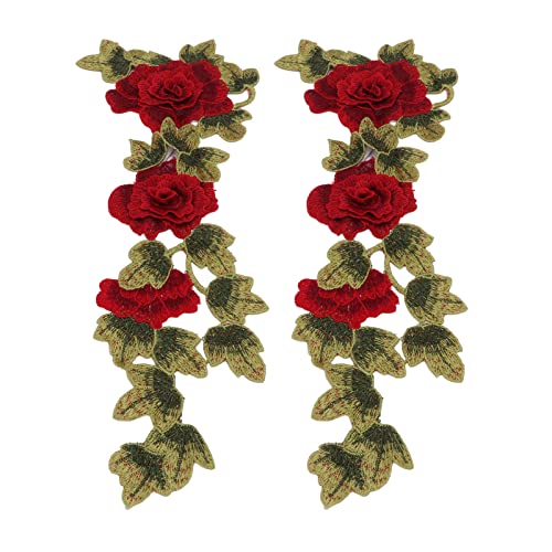 2pcs Rote Blumen Bestickte Flecken Zarte Blütendetails Helles Farbeisen auf Flecken für Kleidung Handtaschen Hüte Hose Handmaschine, Wo eine Rote Blume Bestickte Patchesrose 2pcs Rote Blumen Bestickte Flecken Zarte Blütendetails Helles Farbeisen auf Flecken für Kleidung Handtaschen Hüte Hose Handmaschine, Wo eine Rote Blume Bestickte Patchesrose von Acouto