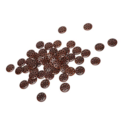 50 PCs Holzknöpfe Vintage Schöne 4 Löcher Deco Knöpfe für DIY Bastelankleidung Kleidung Holzknöpfe. von Acouto