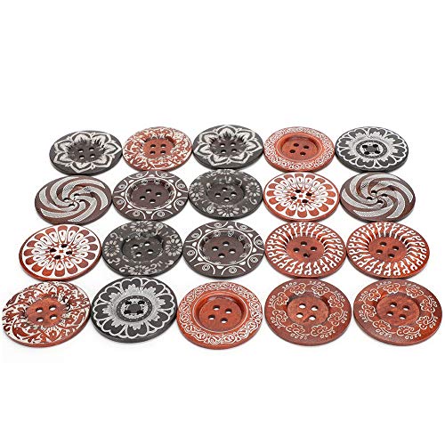 6 Cm 20pcs Gemischtes Muster 4holes Holznähte Knöpfe für Pullover Overlock Dekor Knöpfe mit Knöpfen. 6 Cm 20pcs Gemischtes Muster 4holes Holznähte Knöpfe für Pullover Overlock Dekor Knöpfe mit Knöpfen. von Acouto