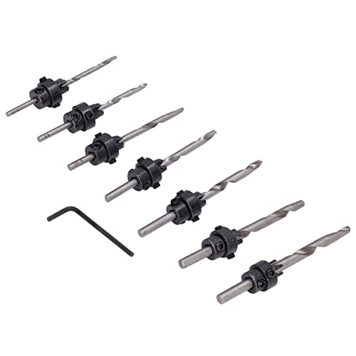 8pcs/Set Tapered Countersink Bit S Set Hochgeschwindigkeits -Stahlholzloch für Wälder Verjüngend von Acouto