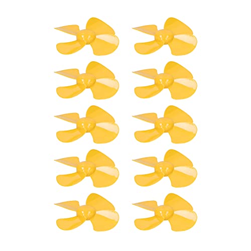 Acouto 10pcs 100mm 4 Blades Propeller -Spielzeugmodell Rotierendes Zubehör mit 2 Mm Loch XR-150blue 4 Blades Propellerplastic Propeller100mm PropellerDiy Model Propellerboot (Yellow) von Acouto