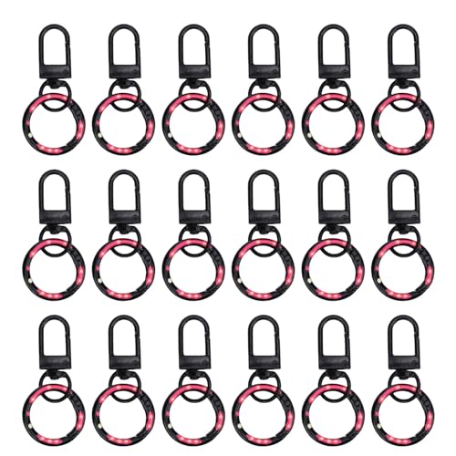 Acouto 18pcs Zinklegierung Metall Klauenverschluss Schlüsselbund -Drehhaken mit Federschlüsselringen für Beutelschmuckherstellung (BLACK) von Acouto