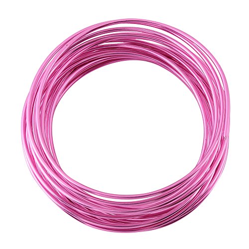Acouto 2 Mm Aluminiumdraht, 5 M/roll Farbenfrohe Runde Oxidation Aluminiumdraht, Ideal für DIY -Handwerksherstellung, Ideal für Schmuck und Handwerk, Geeignet für Fahrradstützen (PINK) von Acouto