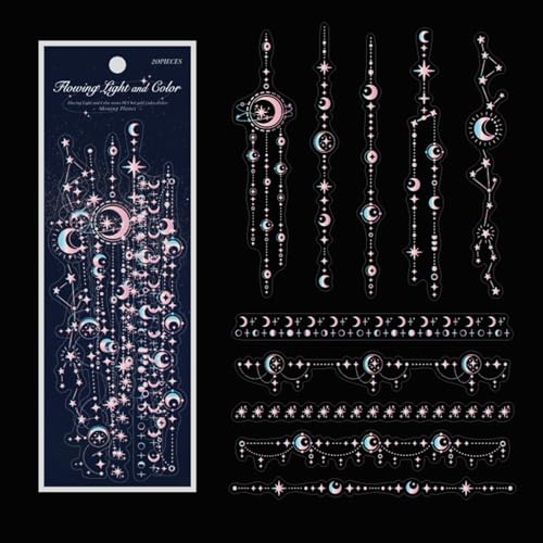 Acouto 20pcs ästhetische Planer Aufkleber Dekorative Planer Aufkleber für Journal Calendar Scrapbook und Ihre Ein ästhetischer StickerDecorative Stickerererer (Sterne Stil) von Acouto