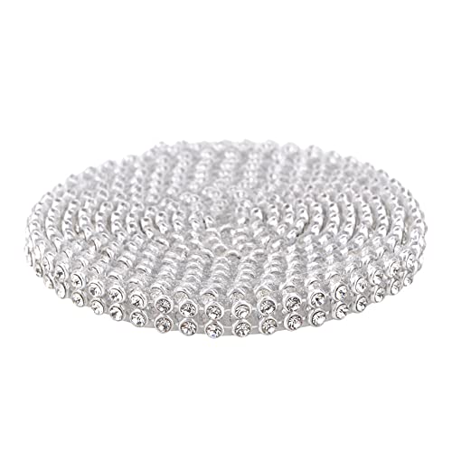 Acouto 3 Mm Kristall Strasssteine ​​Kettenverkleidung, DIY -Nähwerkskleidung Kleidsverzerrung, Silberweiße 2 Linien, Kristall (Weißer Diamant auf Silber) von Acouto