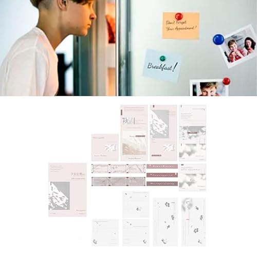 Acouto 45 Blätter Notizen Setzen Leichte Schattenmotiven Exquisite Diy Selbstklebende Notizaufkleber für die Schule Warmer Traum mehr. Kalender Gesamtnotizen (Dunstige erste Liebe) von Acouto