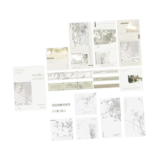 Acouto 45 Blätter Notizen Setzen Leichte Schattenmotiven Exquisite Diy Selbstklebende Notizaufkleber für die Schule Warmer Traum mehr. Kalender Gesamtnotizen (Grün zurückblicken) von Acouto