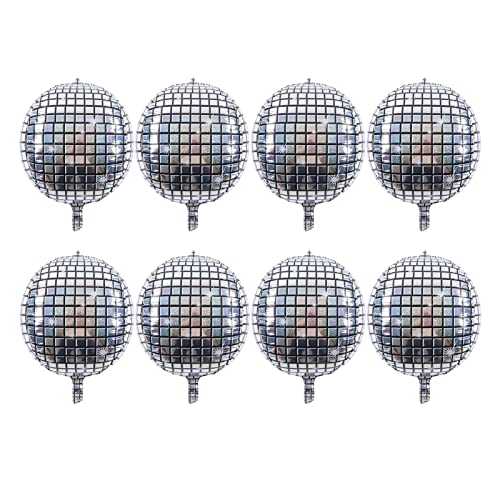 Acouto 4d Glänzende Silberfolienballons für Geburtstagsfeiern Weihnachten Jubiläen, Pack von 8 Acouto 4d Glänzende Silberfolienballons für Geburtstagsfeiern Weihnachten Jubiläen, Pack von 8 von Acouto