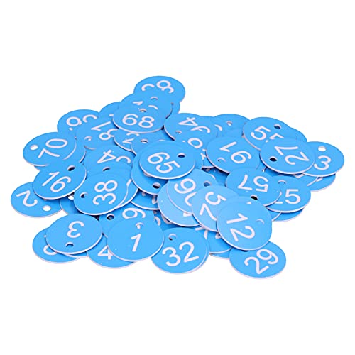Acouto Bienenstock -Tag -Etiketten mit Loch, Helle Nummerierte Zeichenmarkierungen für die Bienenzucht, Farmvorräte, 100pcs (Blau und weiß) von Acouto