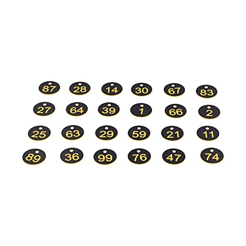 Acouto Bienenstock -Tag -Etiketten mit Loch, Helle Nummerierte Zeichenmarkierungen für die Bienenzucht, Farmvorräte, 100pcs (Schwarz Gelb) von Acouto
