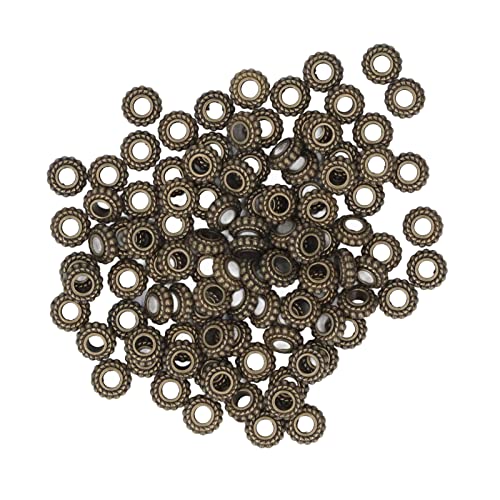 Acouto Bronzeperlen Im Jahr 1000pcs Vintage -Stil, Zinklegierung Material DIY Halskette Armbänder Basteln, Kürbisform, Großer Durchmesser für Kunstherstellung von Acouto