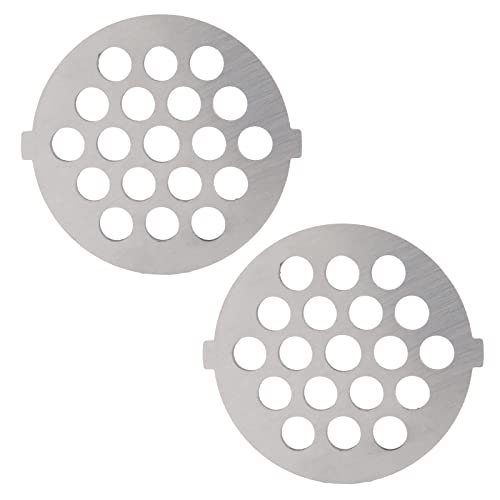 Acouto Electric Mincer Vane/Flügel Edelstahl Rundlochplatte für 5#, B -Fleisch Vom Typ Hackfleisch, Schneidefleisch Mühle/Flügel für Anwendbare Modelle, 2pcs für Mincer (7-mm-Maschenmesser) von Acouto