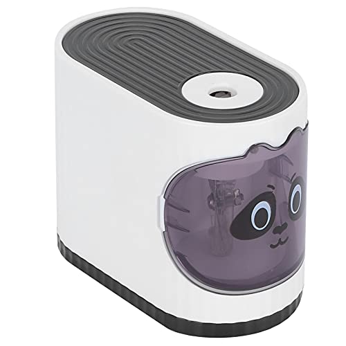 Acouto Elektrischer Bleistiftschärfer Effizientes Klassenzimmer Briefpapier für Kinderkünstler, Nicht-Schlupf-Basis für Holzstifte, USB/Batterieantrieb, Geeignet für Schüler Lehrer (BLACK) von Acouto