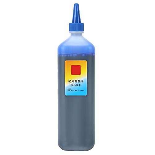 Acouto Farben Sie öliger Stiftfleischfinsen, Permanente Poster -Stift -Nachfüllinte mit Kunsthandwerksvorräten, Marker -Auffüllflüssigkeit für Wiederverwendung (Mittelblau) von Acouto