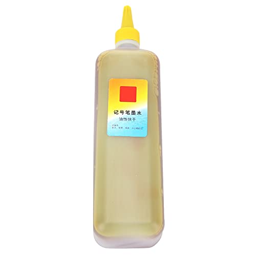 Acouto Farben Sie öliger Stiftfleischfinsen, Permanente Poster -Stift -Nachfüllinte mit Kunsthandwerksvorräten, Marker -Auffüllflüssigkeit für Wiederverwendung (YELLOW) von Acouto