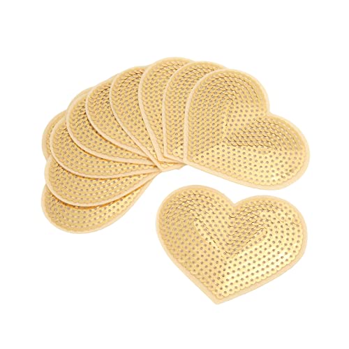 Acouto Gold Heart Patch, Herz Bestickter Eisen auf Patch, 10pcs Herzflecken Eisen auf Cover -Blämern Löcher, mit Gold Heart für DIY -Handwerk Acouto Gold Heart Patch, Herz Bestickter Eisen auf Patch, 10pcs Herzflecken Eisen auf Cover -Blämern Löcher, mit Gold Heart für DIY -Handwerk von Acouto