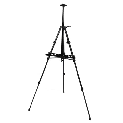 Acouto Kunstmalerei Stand Winkelhöhe Faltbare Metall -Staffelstativ mit Tablett Zum Zeichnen von Brettwerbung Großhandkurbel und Ein Verschiedenes Kunstmal (Kleine Handkurbel) von Acouto