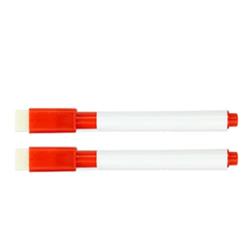 Acouto Magnetische Trockenerase -Marker mit Radiergummis, 2pcs Feine Spitze Low -Geruchs -Whiteboard -Marker mit Radiergummis für, Erwachsene, Zeichnen, Farbaktivitäten (Rot) von Acouto