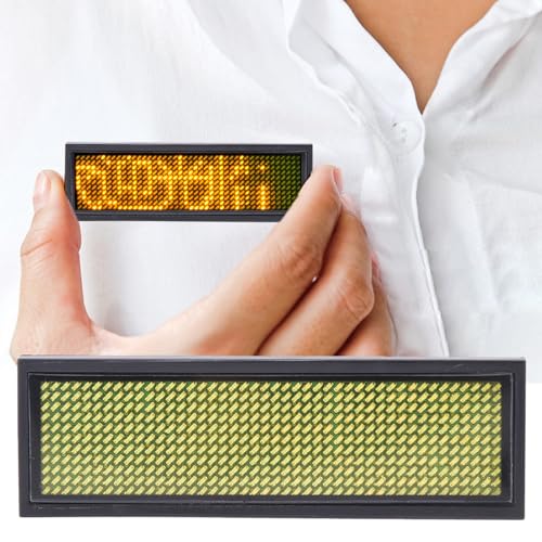Acouto Message Tag Chinese Scrolling Display für Hotels und Banken 240mAh Lithium Batterie (YELLOW) von Acouto