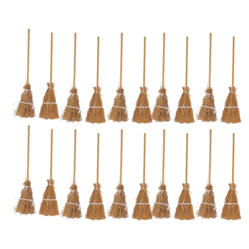 Acouto Mini Witch Besen Exquisites Weißes Seildekoration DIY für Halloween Party Mini Garden Landschaft 20pcs von Acouto