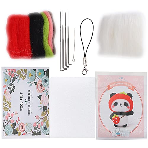 Acouto Nadel -Filzen -Kit Woll Obst Puppen Hand Zubehör Paket mit Stecknadelzeichnungen GS Nadel Filling Kitfruit Doll Felching (121# kleine Erdbeere) von Acouto