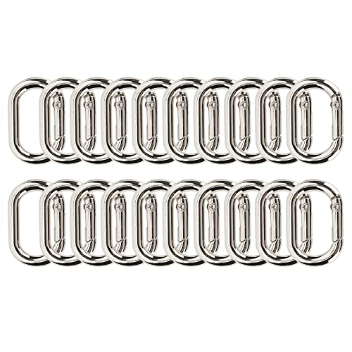 Acouto Ovale Ovale Legierung Feder Snap Loop Klemmhalter 23 Mm Schleife für Handtaschen (Silberschwarz) von Acouto