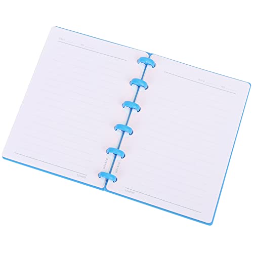 Acouto Pilzlochbindemittel Schreibpapier Notebook -Büro, 4 Kompakte Innere Seitenstile, Verstellbare Seiten für das Tägliche Leben und die Schule (Horizontale Linie (blau)) von Acouto