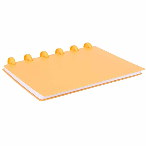 Acouto Pilzlochbindemittel Schreibpapier Notebook -Büro, 4 Kompakte Innere Seitenstile, Verstellbare Seiten für das Tägliche Leben und die Schule (Punkte (orange)) von Acouto