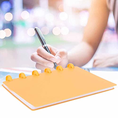 Acouto Pilzlochbindemittel Schreibpapier Notebook -Büro, 4 Kompakte Innere Seitenstile, Verstellbare Seiten für das Tägliche Leben und die Schule (horizontale Linie (orange)) von Acouto