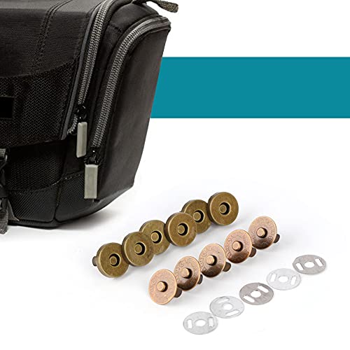 Acouto Runde Magnetische Schnappschüsse Verbindungselement Langlebiges Kleidungszubehör Zum Nähen Handgefertigter Beutel, 50pcs 14mm Bronze Magnetknopf (Durchmesser von 1,4 cm Bronze) von Acouto