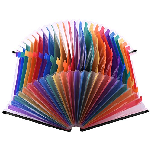 Akkordeische Datei Organ 24 Taschen Erweitern Dateiordner Akkordeische Dateibrief -Buchstabengröße Dokumentfarbe für Schulmaterial Einfache Verformung Innere Design -Registerkarten zu und und zu von Acouto