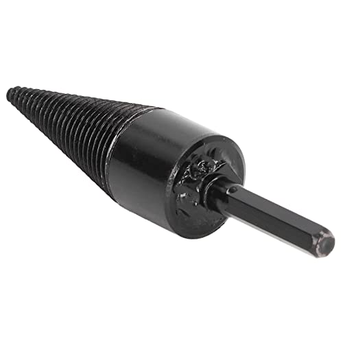 Brennholzbohrer Bit Holzblock Splitter Kohlenstoffstahlkegel Hex Shank Bohrwerkzeug Schwarz 45 Mm / 1,77 Zoll Holzsplitter: Kommt mit Einem Schnellen Kopf, das Brennholzbohrer Ermöglicht (32 mm) (38 von Acouto