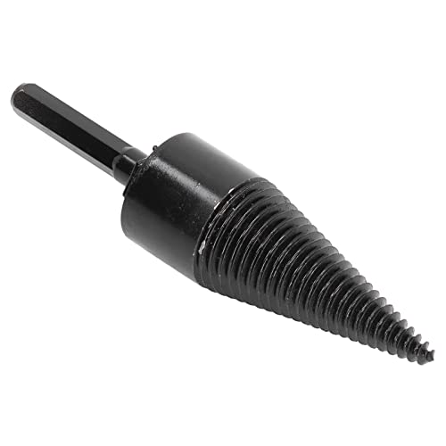 Brennholzbohrer Bit Holzblock Splitter Kohlenstoffstahlkegel Hex Shank Bohrwerkzeug Schwarz 45 Mm / 1,77 Zoll Holzsplitter: Kommt mit Einem Schnellen Kopf, das Brennholzbohrer Ermöglicht (32 mm) (38 von Acouto