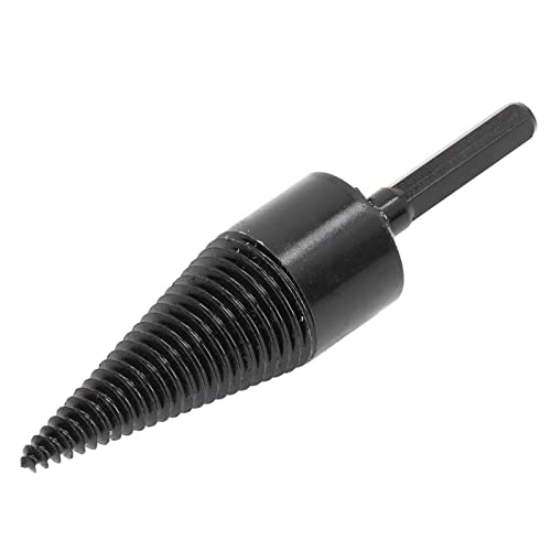 Brennholzbohrer Bit Holzblock Splitter Kohlenstoffstahlkegel Hex Shank Bohrwerkzeug Schwarz 45 Mm / 1,77 Zoll Holzsplitter: Kommt mit Einem Schnellen Kopf, das Brennholzbohrer Ermöglicht (32 mm) von Acouto