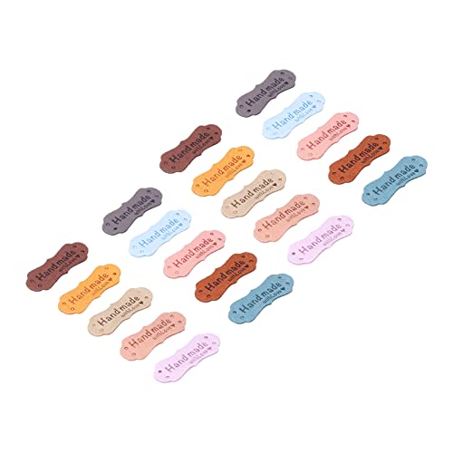Geprägte 20 Stück Leder Etiketten Durable Nähanhänger für Heimwerker Handgemachte Geschenkstrick,Polyester Zufällige Farbe Geprägte 20 Stück Leder Etiketten Durable Nähanhänger für Heimwerker Handgemachte Geschenkstrick,Polyester Zufällige Farbe von Acouto