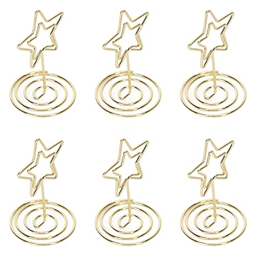 Goldener Fotohalter in Sternform mit 5 Zacken, Tischnummernhalter für Geburtstagsfeiern, 20 Stück von Acouto
