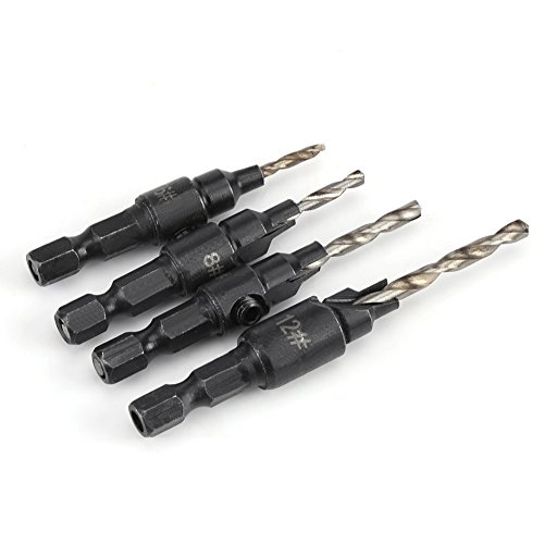 HSS -Bohrbits Set, Einstellbare Zählerhülle und Sechskantschlüssel, Schnelle Änderungskompatibilität, Vielseitige Verwendung für Kohlenstoffstahl, Blecheisen, Holz, PVC -Platte von Acouto