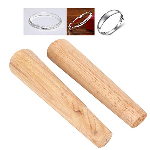 Hochwertiges Hölzernes Armband-Dornstäbchen – 2 Stück in Runder & Ovaler Form – Exquisites Schmuckherstellungswerkzeug für DIY-Armbänder, Praktisches Handwerkszeug für Schmuckdesigner & Bastler von Acouto