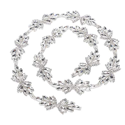 Kristallverkleidung Dekoratives Nähwerkskunstkette -Kettenanwendungsgürtel, Kristallverkleidung, für DIY -Dekorationen, 1yd, für Kleidung und (3 cm breite Diamantkette aus weißem Glas) von Acouto