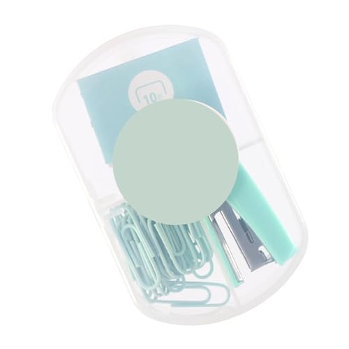 Mini-Heftklammern-Set, niedlicher kleiner Hefter Handheld Tischhefter 400 Stück und Clips für Büroschulbedarf, tragbare Effizienz, niedliches Design, vielseitig und vielseitig (Mintgrün) von Acouto