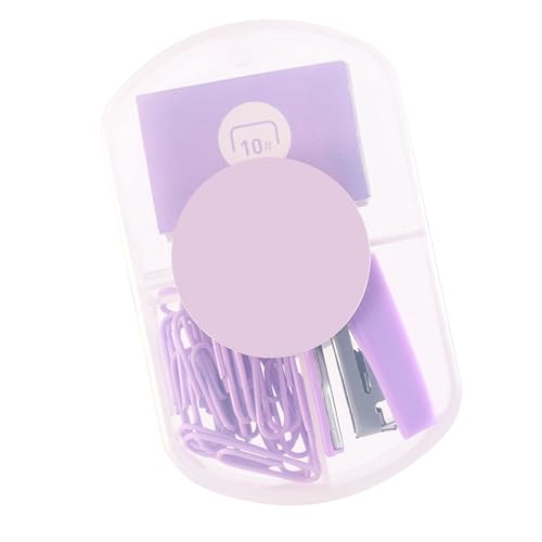Mini-Heftklammern-Set, niedlicher kleiner Hefter Handheld Tischhefter 400 Stück und Clips für Büroschulbedarf, tragbare Effizienz, niedliches Design, vielseitig und vielseitig (PURPLE) von Acouto