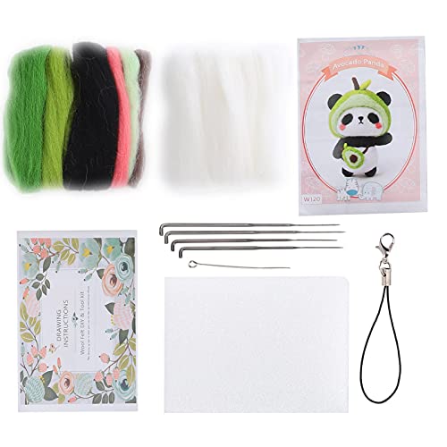 Nadel -Filzen -Kit Woll Obst Puppen Hand Zubehör Paket mit Stecknadelzeichnungen GS Nadel Filling Kitfruit Doll Felching (120# Avocado) von Acouto