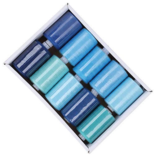 Nähfaden SetDiy Nähen Sie die 10 Rollen Nähfaden Set Haushaltspagode Fäden DIY -Zubehör 300 Meter 402 Purple mit Unserer Nähen -DIY -Begleitdekoration Produktion mehr. (Blau (0,6 mm Dicke)) von Acouto
