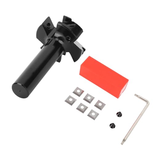Plattenabflachungs -Router -Biteinsatz Abnehmbarer Zementiertes Carbid 1/2in Shank 4 Klingen Planing Bit für Holzbearbeitung Router Bit Fe SpoRboard Overs Bitslab Flachung von Acouto