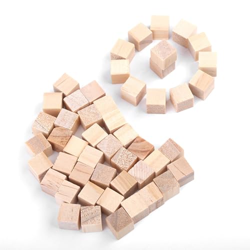 Rohe Holzblöcke, 20 Mm, 20 Stücke, für DIY -Handwerk, Spielzeug, Wohnkultur (10 mm (50 Stück)) von Acouto