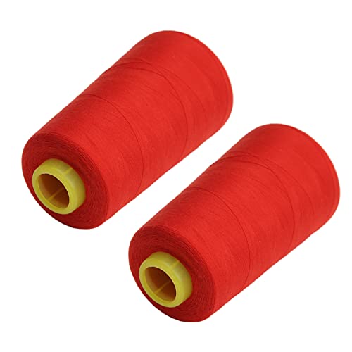 Serger Gewinde Nähte Gewinde 2pcs Sergergewinde Hohe Festigkeit Robustes Polyester -rotes Nähfaden Zum Täglichen Quilt -Spleißen Bruch Diese Nähen Rot Gefertigten und Verblassen und von Acouto
