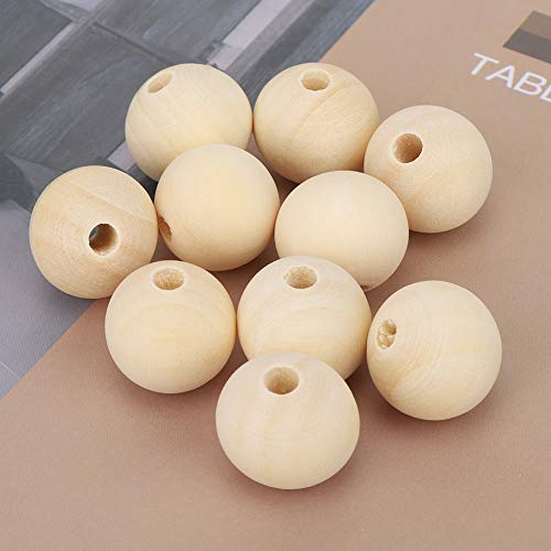 Set mit runden Holzperlen, 20 mm, 100 Stück, Schmuckmaterial zum Selbermachen mit großem Loch, für Armband, Halskette, Herstellung von Geschenken Set mit runden Holzperlen, 20 mm, 100 Stück, Schmuckmaterial zum Selbermachen mit großem Loch, für Armband, Halskette, Herstellung von Geschenken von Acouto