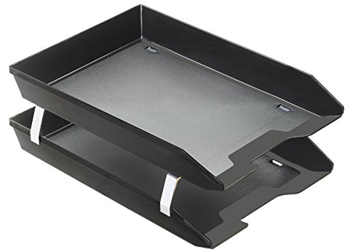 Acrimet Facility 2 Ebenen Briefablage Frontlader, Letter Tray/A4, Desktop Datei Organizer, Kunststoff (Schwarz) von Acrimet