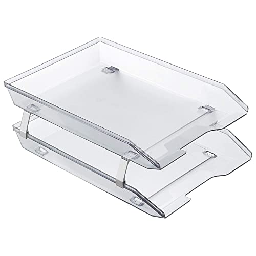 Acrimet Facility 2 Ebenen Briefablage Frontlader, Letter Tray/A4, Desktop Datei Organizer, Kunststoff (Transparent Kristall) von Acrimet