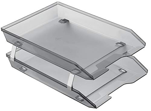 Acrimet Facility 2 Ebenen Briefablage Frontlader, Letter Tray/A4, Desktop Datei Organizer, Kunststoff (Rauchgrau Farben) von Acrimet